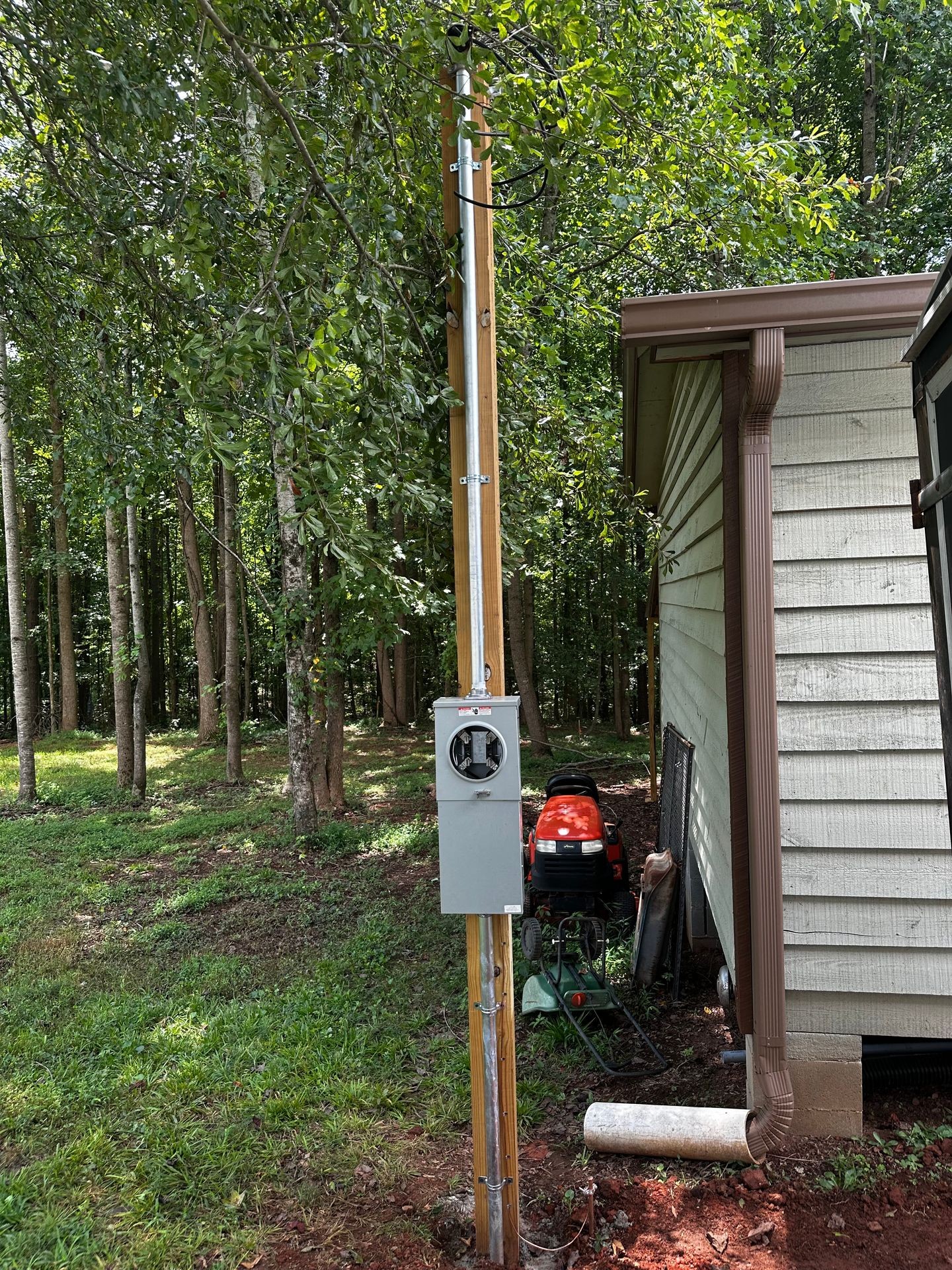 Meter base and electrical panel installation